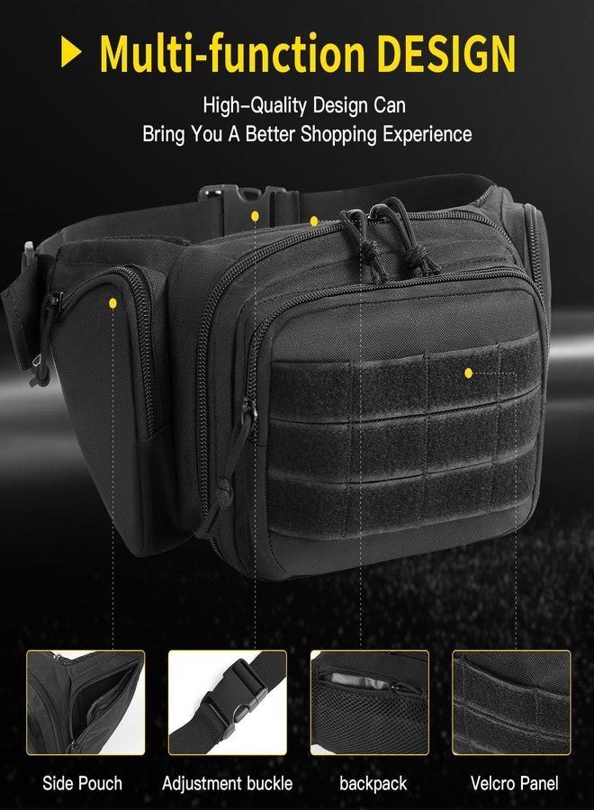 Chardime Tactical Fanny Pack, Military Waist Pack for Men, Black - Image 4